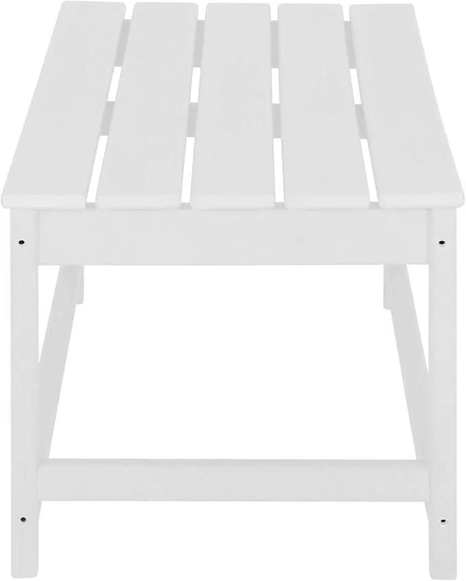 WO Home Furniture Adirondack Chairs Table Set of 3 PCS Outdoor Folding Chairs Coffee Table Weather/UV Resistant for Lawn, Garden, Bon Fire, Balcony (White) by GreenHaven Gardens