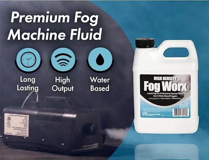 FogWorx Extreme High Density Fog Juice - Quart – 32 Fluid Ounces of Long Lasting, High Output, Odorless Water Based Machine Fluid for 400 to 1500 Watt Machines by GreenHaven Gardens