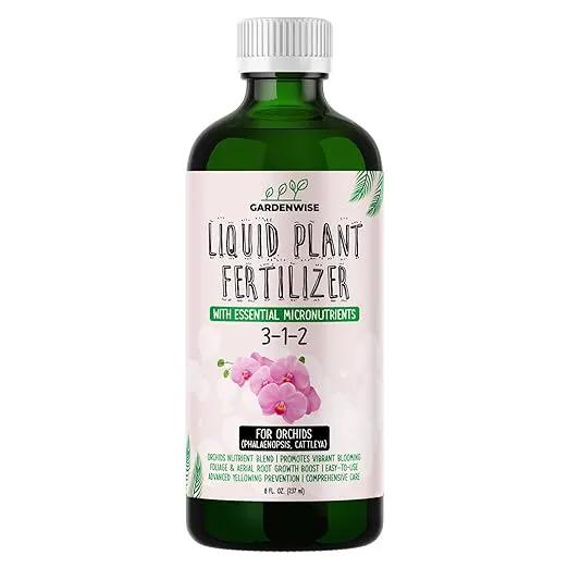 Liquid Orchid Fertilizer Concentrate 3-1-2 with Micronutrients Orchid Care Made Easy (8 OZ) by GreenHaven Gardens