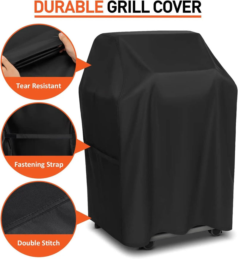 Small Grill Cover 32 Inch, Heavy Duty Waterproof 2 Burner BBQ Gas Outdoor Barbecue Cover, Compatible with Weber Char Broil Nexgrill Grill with Collapsed Side Tables by GreenHaven Gardens