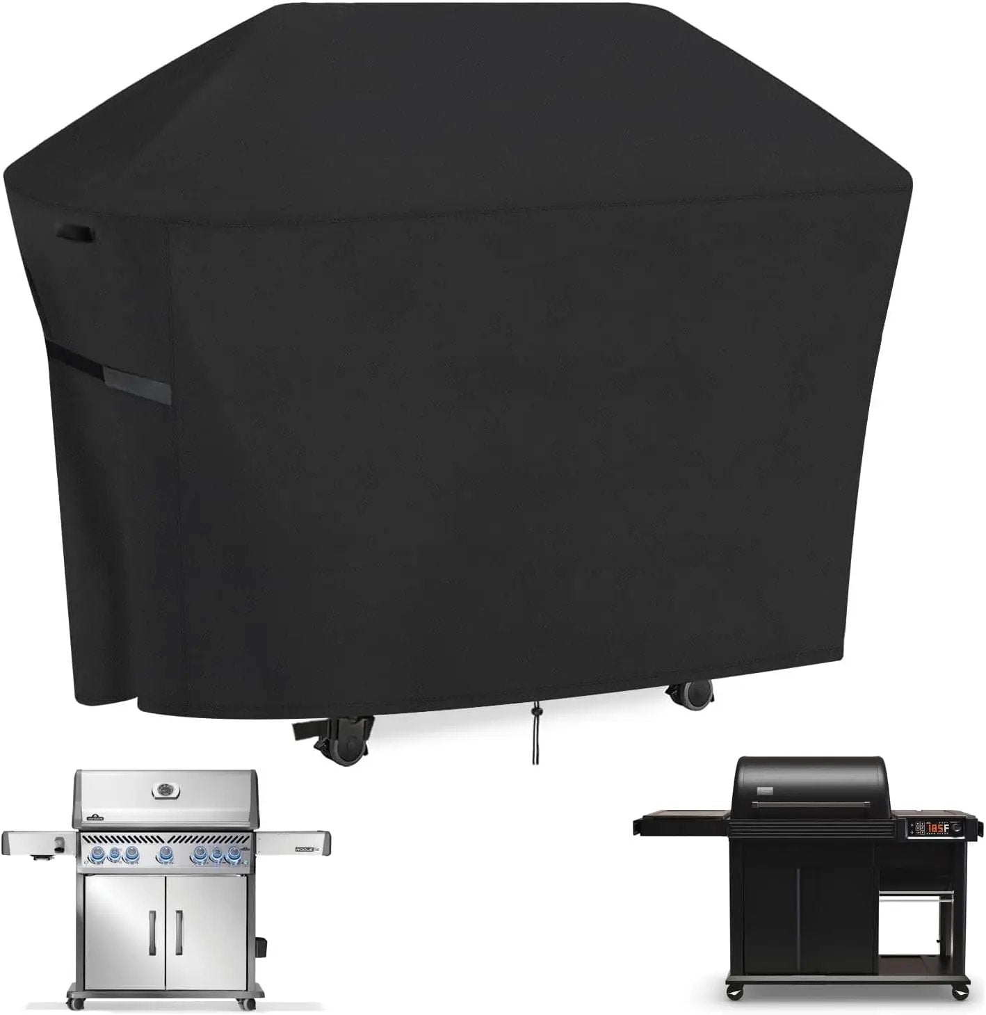 Kingling Grill Cover Fits for Traeger Woodridge Pro/Elite, Napoleon Rogue PRO-S 625, Prestige 500 RSIB Grills Waterproof Grill Cover 68 Inch BBQ Grill Covers for 7-Burner Gas Grill & Griddle by GreenHaven Gardens