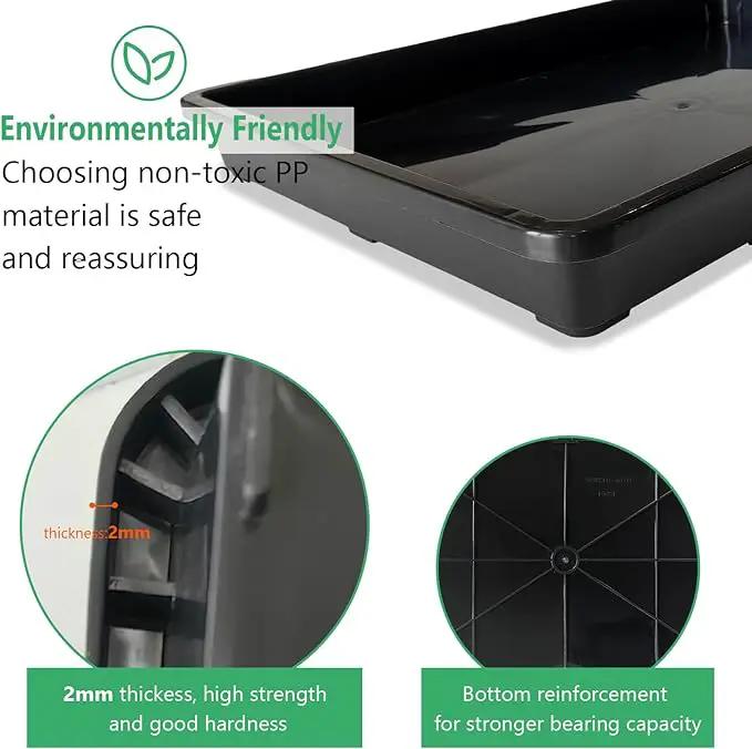 5 Pack Nursery Potting Tray, Carrying and Holding Plant Tray for Seeds Starting Pot, Collecting Drainage Water(Black) by GreenHaven Gardens