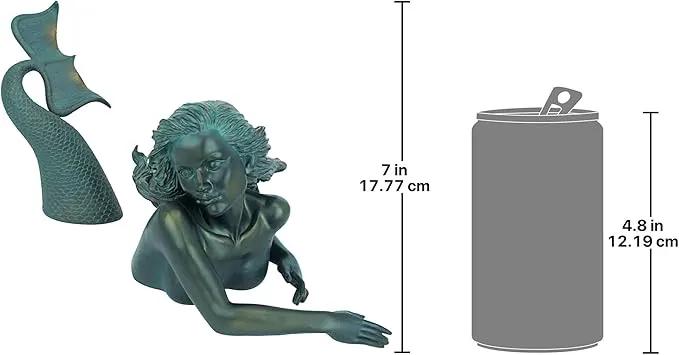 Design Toscano Meara the Mermaid Swimmer Indoor/Outdoor Garden Statue for Patio, Pool or Lawn, 16 Inches Wide, 7 Inches Deep, 7 Inches High, Handcast Polyresin, Green Verdigris Finish by GreenHaven Gardens