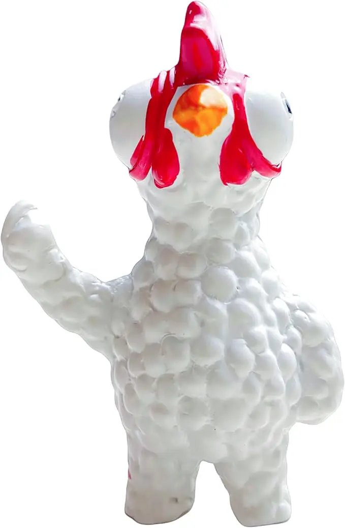 Jxueych Rebellious Chicken Figurine, Miniature Chicken Standing 3.7 Inch, Adorable Mini Chicken for Enthusiasts and Quirky Decor Lovers by GreenHaven Gardens