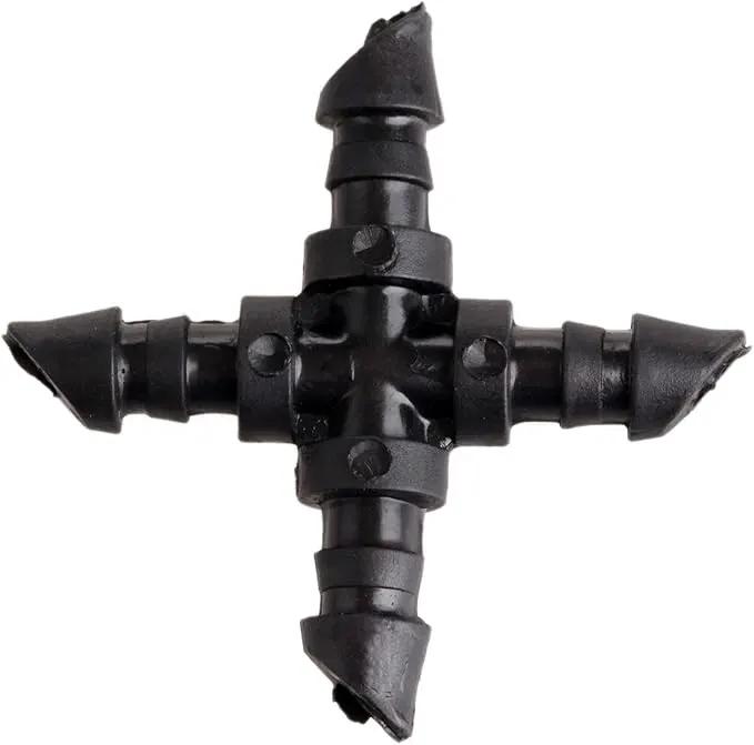 Mtsooning 50PCS Irrigation Cross Connectors for 4/7mm Hose,Barbed Tubing Fittings Kit 4-Way Coupling for Drip Sprinkler Garden Lawn Systems Systems by GreenHaven Gardens