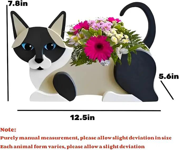 Siamese Cat Planter Plant Pots,Cute Garden Dog Flower Planter,Dog Planters Birthday Gifts for Women,Office,Indoor/Outdoor Decor(12.5 * 5.6 * 7.8in) by GreenHaven Gardens