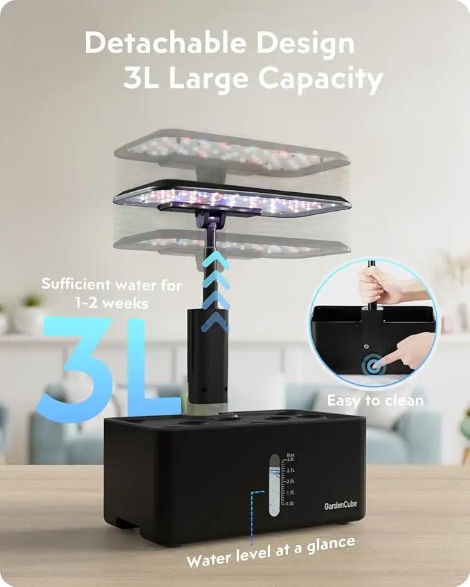 Hydroponics Growing System Indoor Garden: Herb Garden Kit Indoor with LED Grow Light Quiet Smart Water Pump Automatic Timer Healthy Fresh Herbs Vegetables - Hydroponic Planter for Home Kitchen Office by GreenHaven Gardens