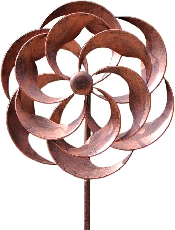360 Degrees Metal Swivel Classical Wind Spinner Willow Leaves for Patio Lawn Outdoor Yard Lawn Garden 70x20 Inches by GreenHaven Gardens