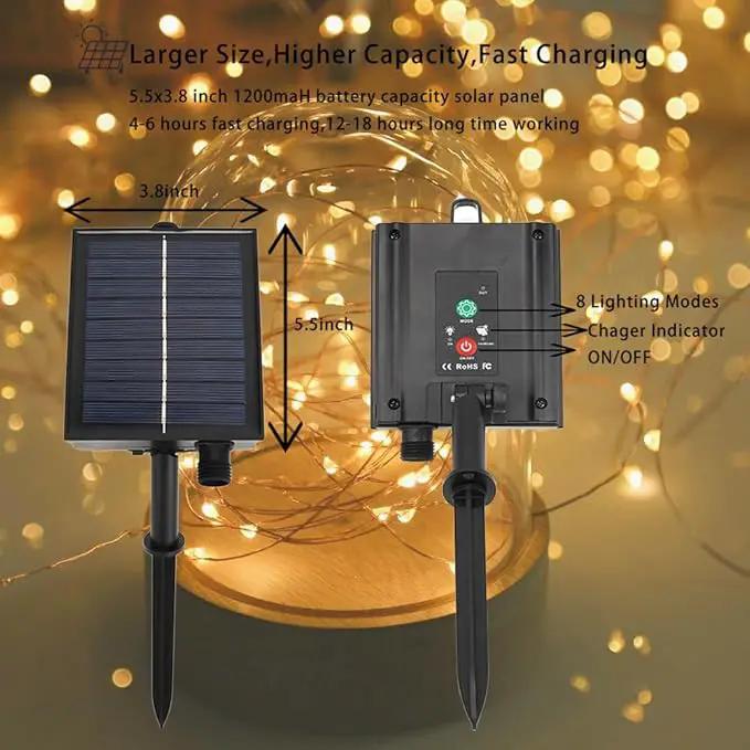 Solar String Lights Outdoor,200FT 600 LEDs Solar Fairy Lights,Waterproof Solar Light for Outside 8 Modes Button Controlled for Patio Gardens Backyard Tree Wedding Christmas,Warm White by GreenHaven Gardens
