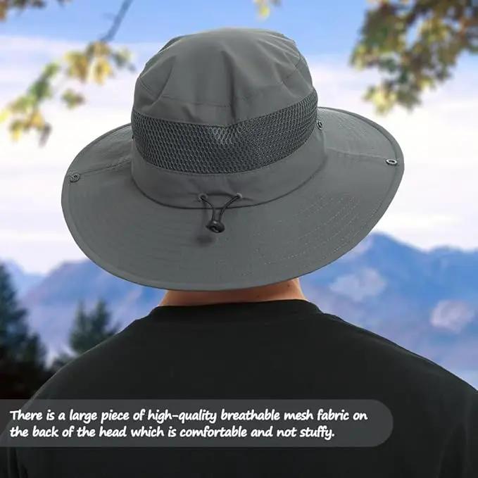 Fishing Hat, UPF50+ Wide Brim Sun Hat for Men Women, UV Protection Hiking Beach Bucket Hats Summer Safari Hat by GreenHaven Gardens