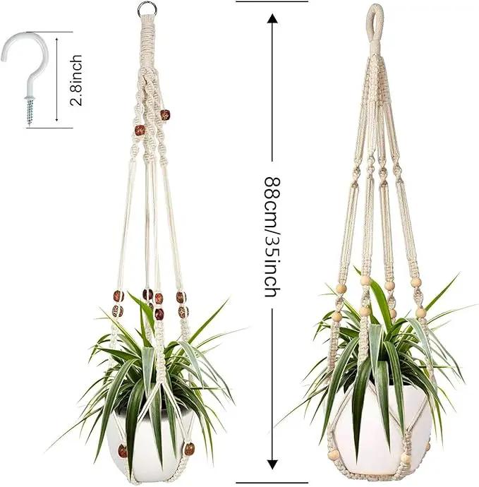 Augshy Macrame Plant Hanger, 2 Packs Plant Hangers, Hanging Planter for Indoor Plants Decorative Macrame Pot Hanger for Home Decor by GreenHaven Gardens