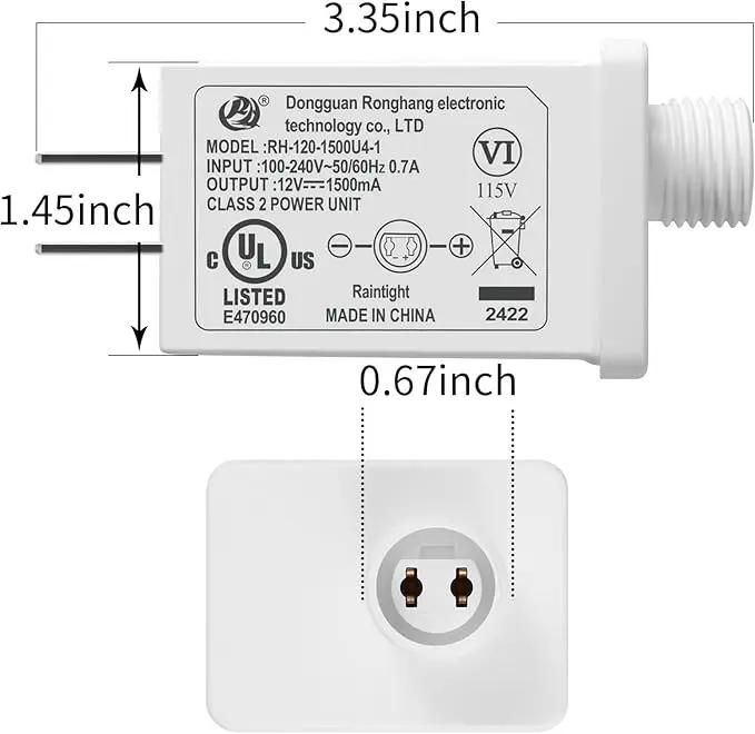 Replacement Yard Inflatable Adapter Power Supply Adaptor - 12V 1.0A 2Pcs - Inflatable Plug Replacement Class 2 Power Supply - White - for Christmas Tree Light/Thanksgiving Yard Blow Up Decorations by GreenHaven Gardens
