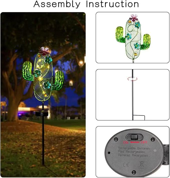 dreamysoul Solar Garden Lights, Outdoor Solar Cactus Lights Stake Waterproof for Garden Patio Yard Pathway Decoration by GreenHaven Gardens