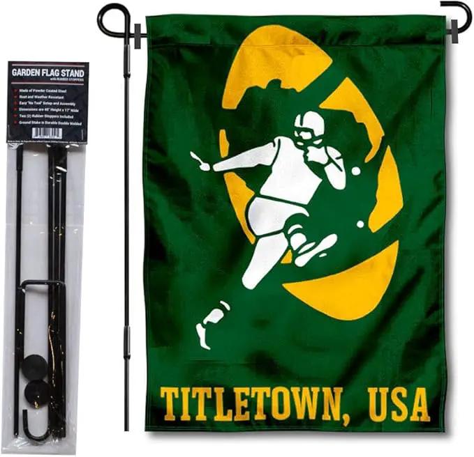 WinCraft Green Bay Packers Titletown Garden Flag with Stand Holder by GreenHaven Gardens