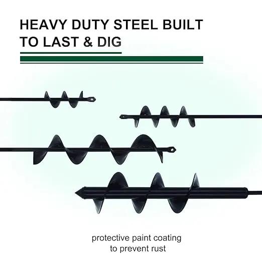 Garden Auger Drill Bit for Planting Set-1.6x16‘’ & 3.54x15.7'',Ground Earth Spiral Drill Bit for 3/8" Hex Drive Drill, Yard Auger Drill for Bulbs Planting, Hole Digger Flowers,Umbrella Holes by GreenHaven Gardens