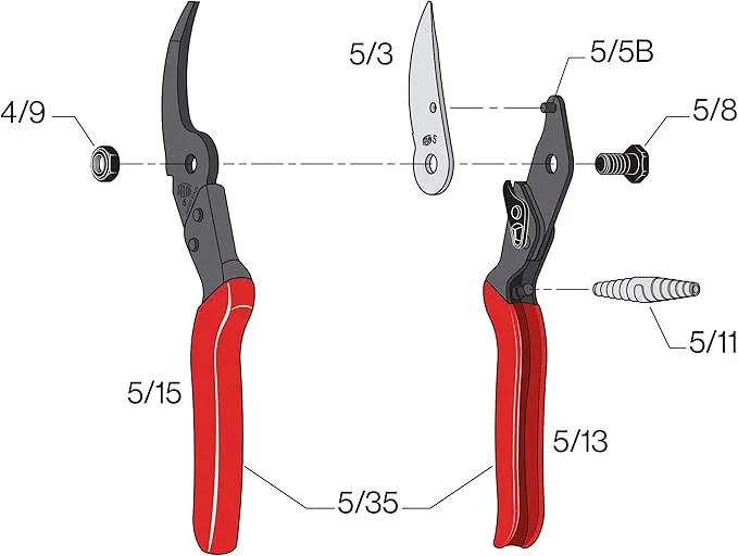 Felco F5 Pruning Shears – 8.9" Swiss-Made Garden Clippers with Revolving Handle | Hand Pruners for Gardening | Garden Tool Cutter with Precision Bypass Blade, Forged Aluminum Body, Replaceable Parts by GreenHaven Gardens