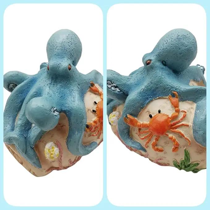 Octopus Statues Gutter Downspout Extension Statues Garden Decoration,Resin Statue Outdoor Decor,Animal Downspout Diverter,Decorative Gutter Extension,3"×4" Downspout Extender Diverter Splash Block by GreenHaven Gardens