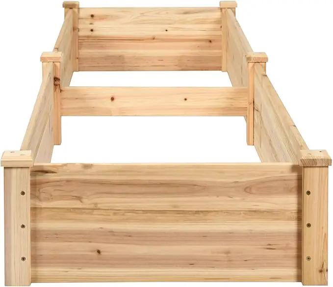 Giantex Raised Garden Bed Planter, Wooden Elevated Vegetable Planter Kit Box Grow for Patio Deck Balcony Outdoor Gardening, Natural by GreenHaven Gardens