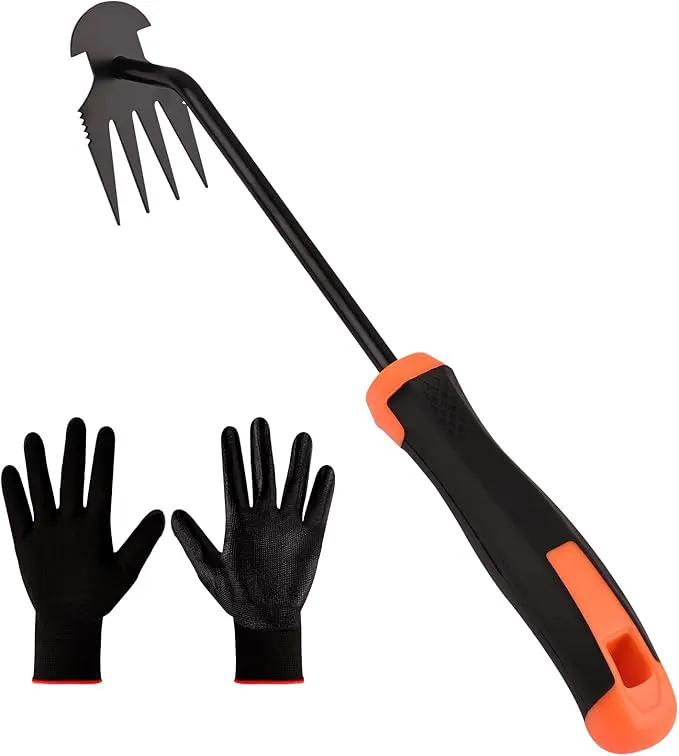 Weed Removal Tool, Portable Garden Weeder Tool，2024 New Manganese Steel Weed Puller Tool with Rubber Handle for Vegetable Gardening Garden Yard Farm Farm Planting & Uprooting Weeding Tool (Black) by GreenHaven Gardens
