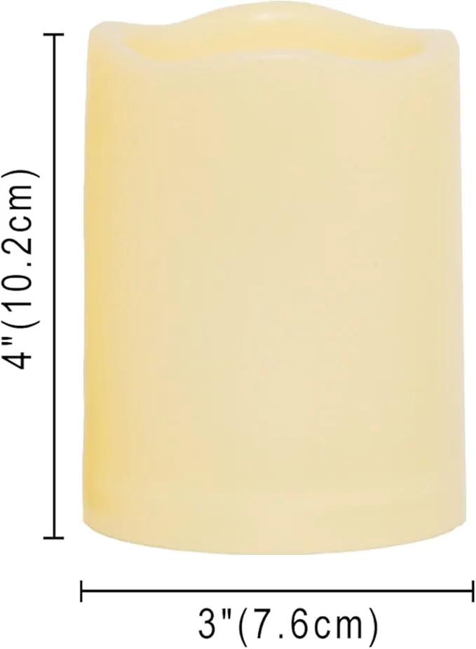 CANDLE CHOICE Waterproof Outdoor Battery Operated Flameless Pillar Candle with Timer Realistic Flickering Plastic Fake Electric LED Light for Lantern Garden Wedding Christmas Decorations 3x4 Inches by GreenHaven Gardens