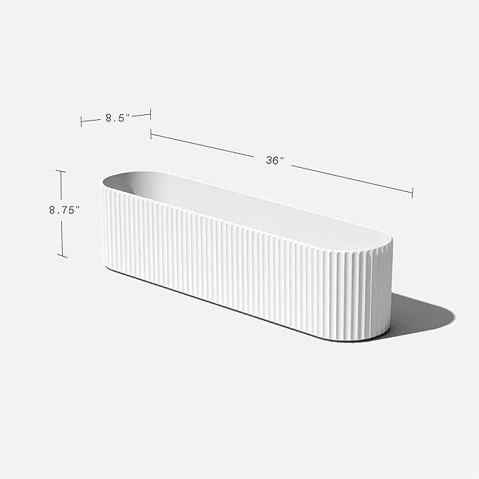 Veradek Demi Series Window Box Planter - Long Planter Box for Windowsill/Balcony | Durable Plastic-Stone Composite Material | Modern Décor for Flowers/Herbs by GreenHaven Gardens