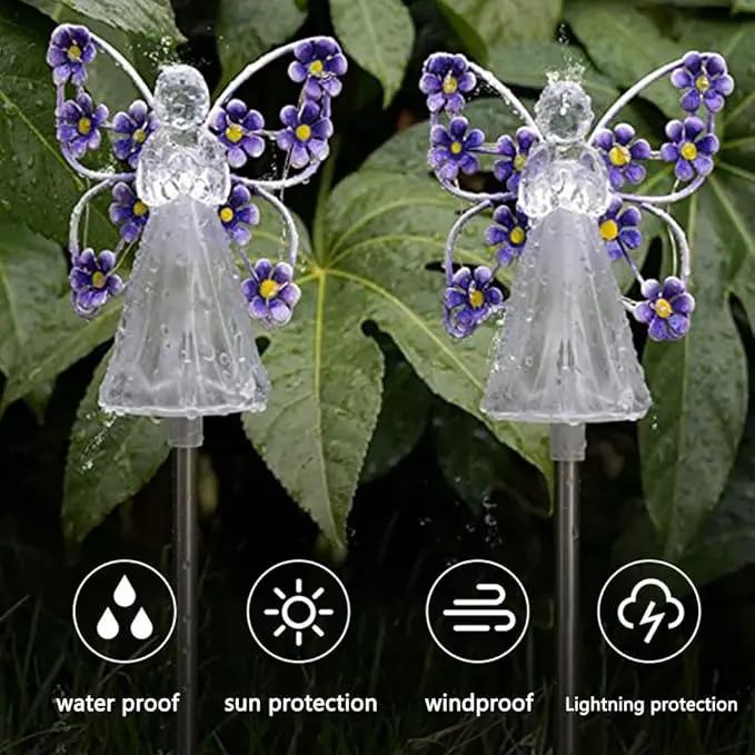 YWBL-WH 2PCS Angel Solar Lights LED Solar Garden Stake Lights Outdoor Garden Eternal Light Angel Decoration () by GreenHaven Gardens