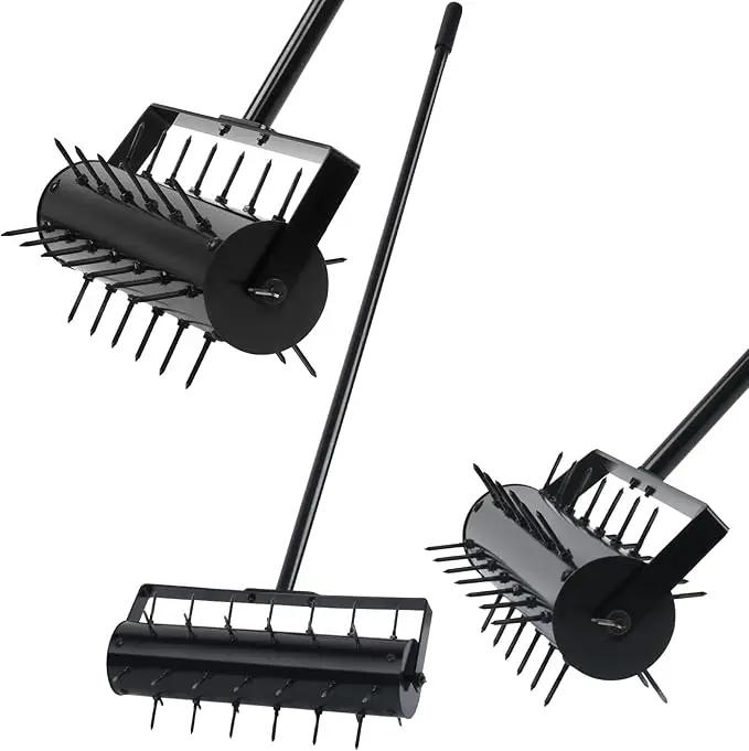 Rolling Lawn Aerator with 42 Spikes, No Assembly Required, Heavy-Duty Manual Lawn Tool for Soil Loosening and Grass Root Growth, Garden Yard Aeration Tool by GreenHaven Gardens