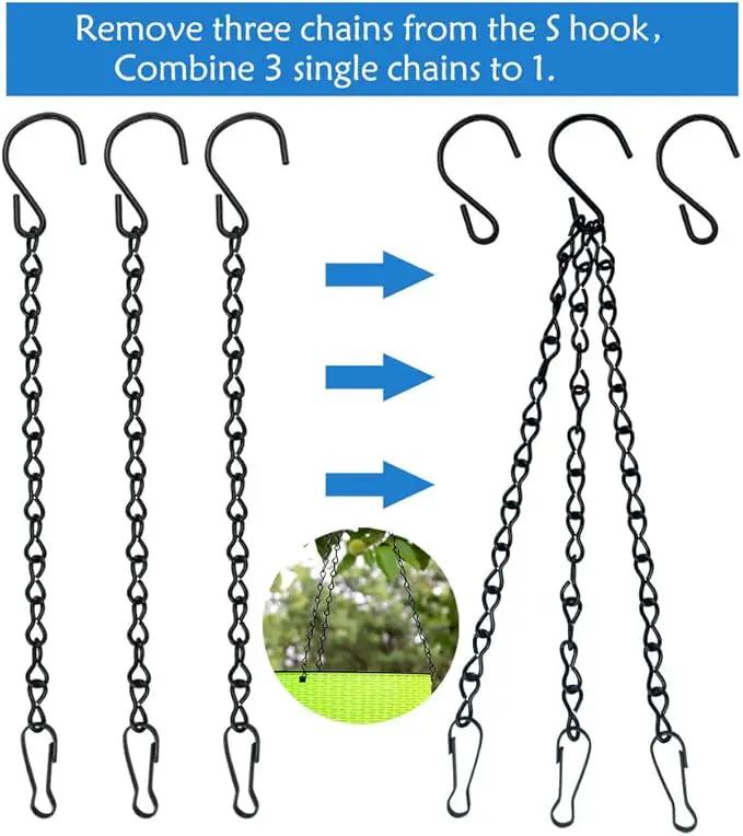 4 Pack 35 Inches Hanging Chains Black, Garden Plant Hangers, for Bird Feeders, Billboards, Chalkboards, Planters, Lanterns, Wind Chimes and Decorative Ornaments by GreenHaven Gardens