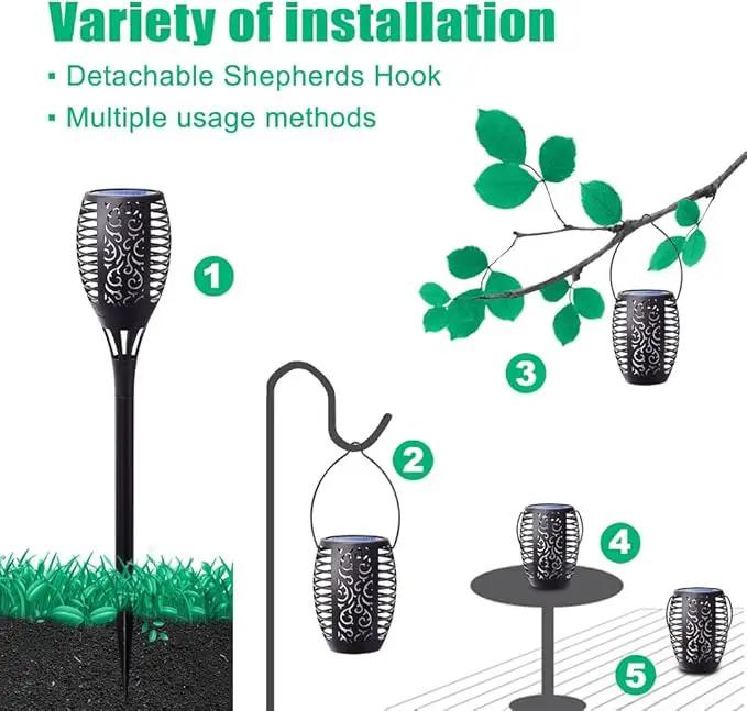 8Pack Solar Torch Light with Flickering Flame, Upgraded 3in1 Solar Lights Outdoor Hanging Lantern, Waterproof Landscape Decoration Lighting for Garden Yard Pathway Driveway, Auto On/Off by GreenHaven Gardens