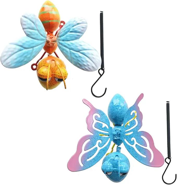 GIFTME 5 Garden Decor Bee and Butterfly,Metal Outdoor Decorations for Garden, Set of 2 Metal Yard Art-Perfect Garden Lover Gifts by GreenHaven Gardens