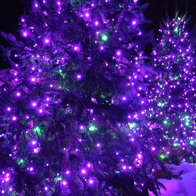 EEW 2 Pack 200 LED Solar Halloween Lights Outdoor Waterproof, Solar String Lights for Outside, Solar Powered Tree Light with 8 Lighting Modes for Xmas Party Garden Yard Halloween Decorations (Purple) by GreenHaven Gardens