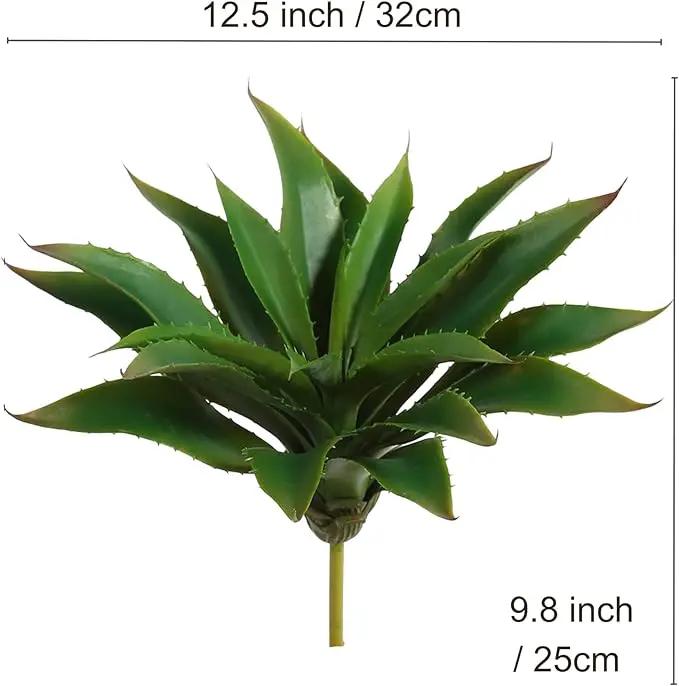 JUSTOYOU Large 12.5" Artificial Succulents Aloe Plants Real Touch Fake Flowers Unpotted for Home Wedding Festival Arrangement (1, Green) by GreenHaven Gardens