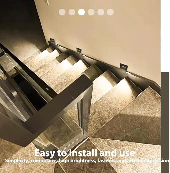8Pack 3W LED Recessed Wall Light, 85-230V Step Lights Warm White 3000K, IP65 Waterproof Stair Light Staircase Light lamp, Inside Outside Garden Balcony Corridor, Aluminum, 120V,Black by GreenHaven Gardens