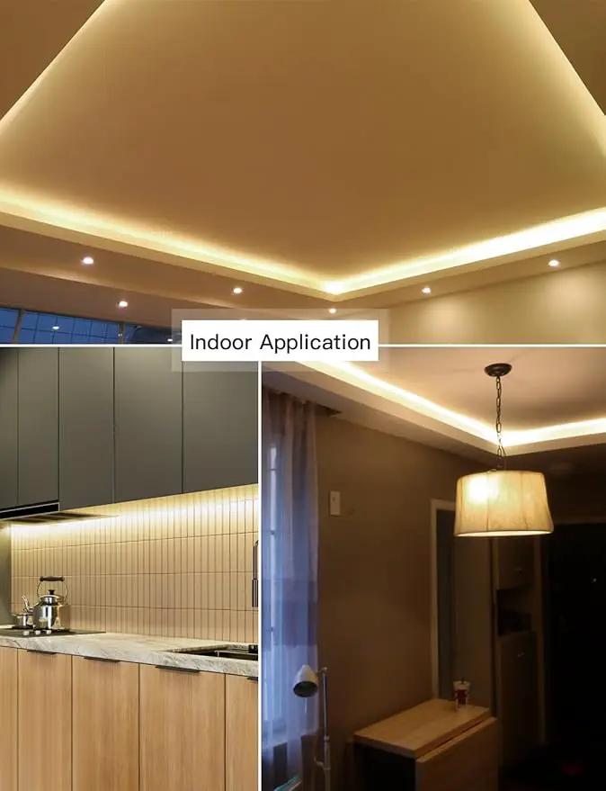 AIMENGTE Plug in LED Strip Lights for House, Led Lighting for Garden Yard Lawn Under Cabinet Patio Wardrobe Backyard, AC 110V, 240LEDs, 3000k LED Rope Lights (6.6ft, Warm White) by GreenHaven Gardens