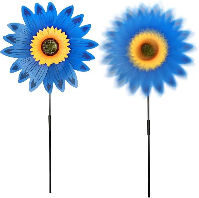 6pcs Sunflower Lawn Pinwheels Wind Spinners Large Windmill Pinwheel for Garden,Yard, Party Outdoor Decor (Sunflower Pinwheels) by GreenHaven Gardens