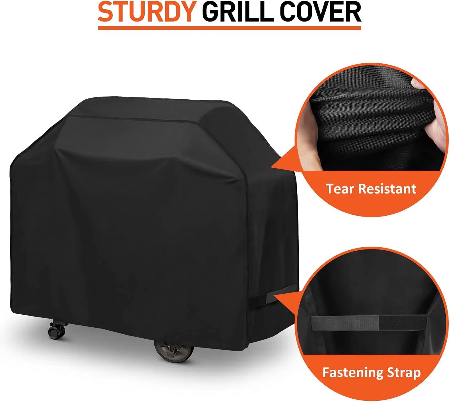 60 Inch Heavy Duty Waterproof BBQ Cover, Fade Resistant Gas Grill Cover, Durable Outdoor Barbecue Protector Compatible for Weber, Char Broil, Nexgrill, Napoleon and More Grills by GreenHaven Gardens
