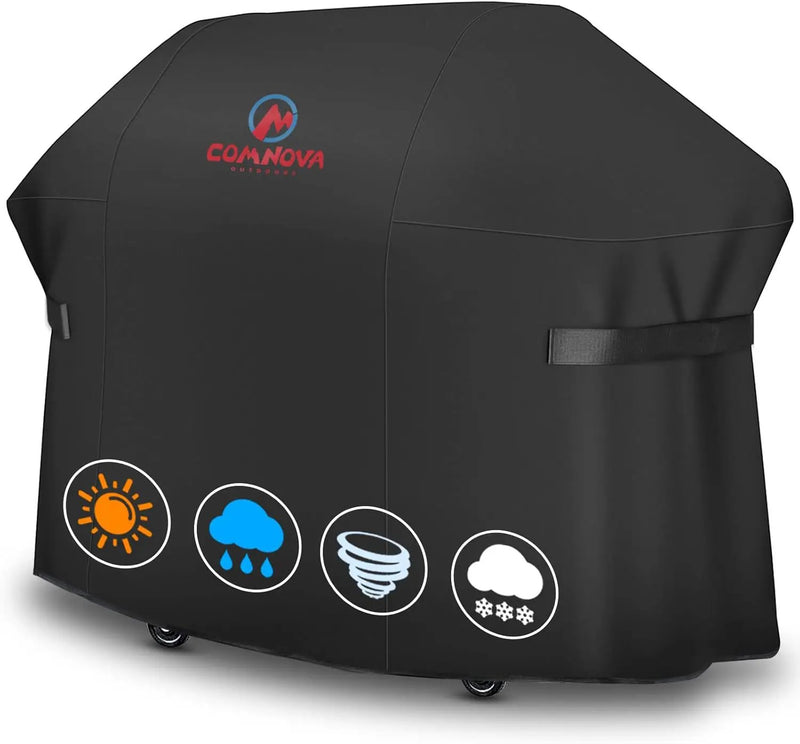 Comnova Grill Cover 75 Inch, 7109 BBQ Cover for Weber Summit 600 Series 6 Burner Grills, 600D Heavy Duty & Waterproof Barbeque Cover for Weber, Char-Broil, Monument, Brinkmann, Dyna-glo, and Nexgrill by GreenHaven Gardens