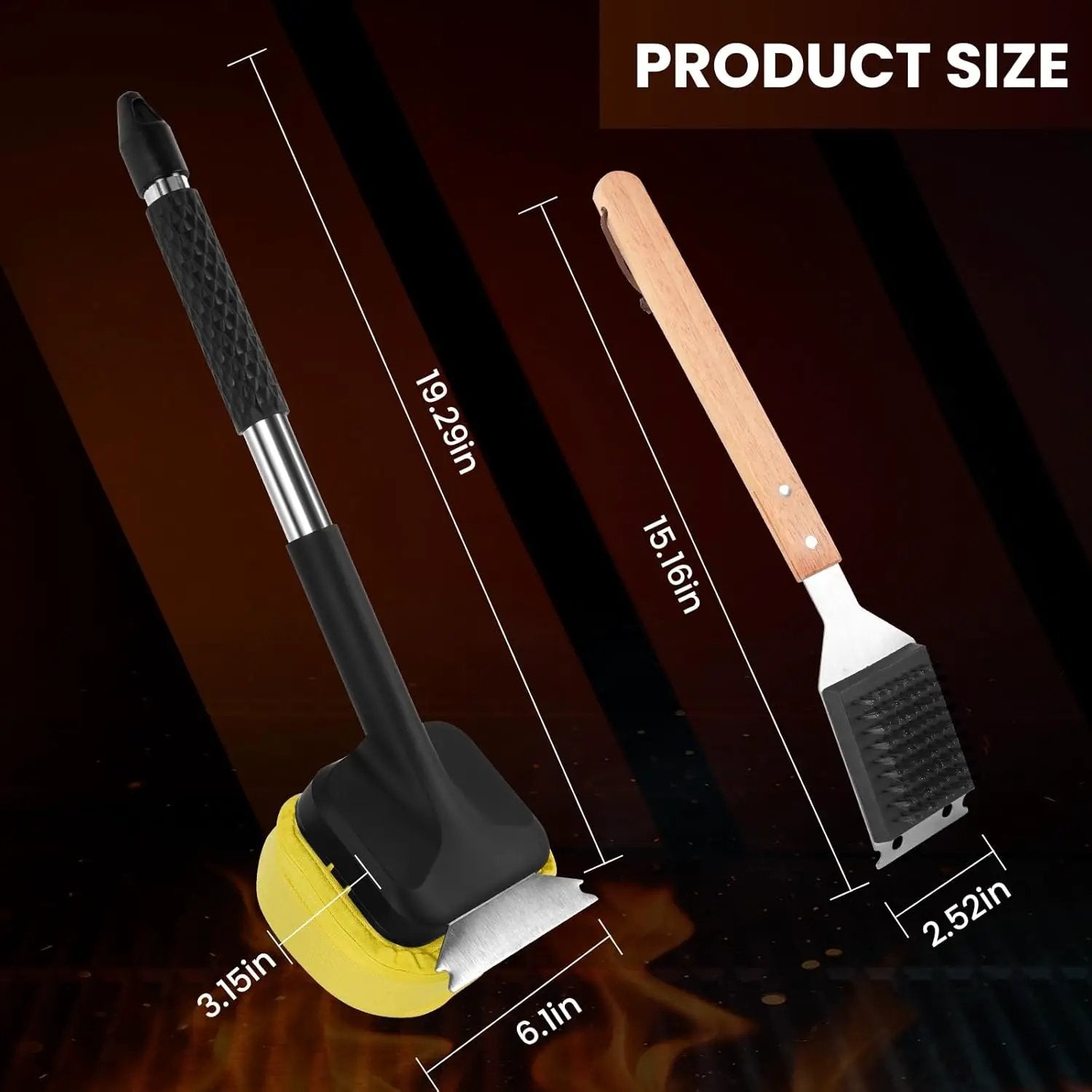 1x Steam Grill Brush for Outdoor Sponge Grill-Steam Grill Cheaning Scraper BBQ Brush-BBQ Accessory Grill Tools Heavy Duty Brush for Grill Cleaning Scraper + Bristle Free Grill Brushs for Any Grill by GreenHaven Gardens