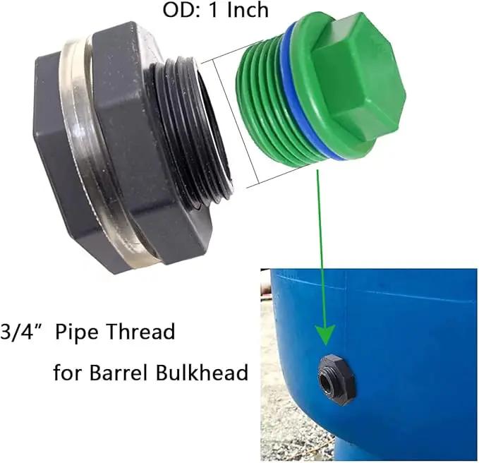 3/4” PT Male Threaded Pipe Plug, PPR Pipe End Caps and Plugs Fittings for Garden Irrigation Tubing Stopper RV Water Supply Lines Bulkhead Fitting (OD: 1 Inch) by GreenHaven Gardens