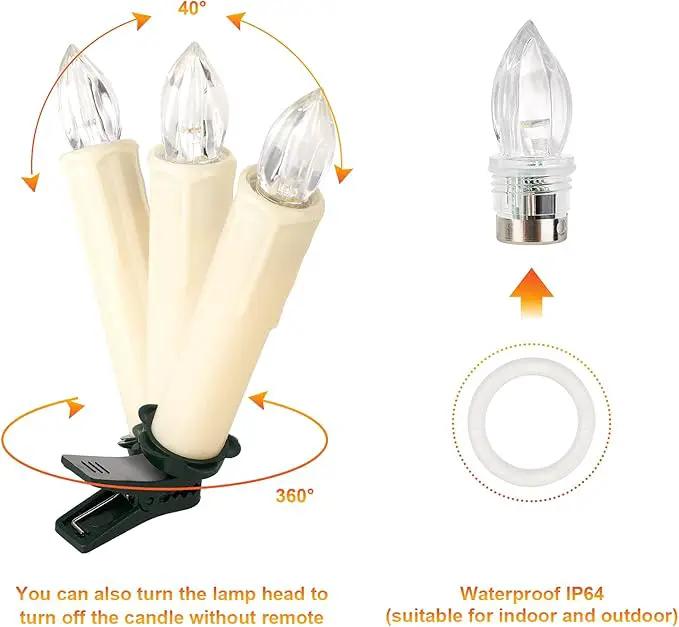30 PCS Flameless LED Taper Candles Battery Operated Christmas Tree Candle Lights Electric Fake Candles with Remote Timer Perfect for Holiday Home Garden Wedding Parties Decor (30 PCS,Ivory) by GreenHaven Gardens