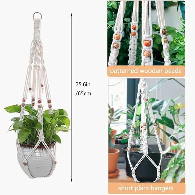 Belit 2 Pack Macrame Plant Hangers Indoor Hanging Planter Basket Decorative Flower Pot Holder Rope for Indoor Outdoor Home Decor by GreenHaven Gardens