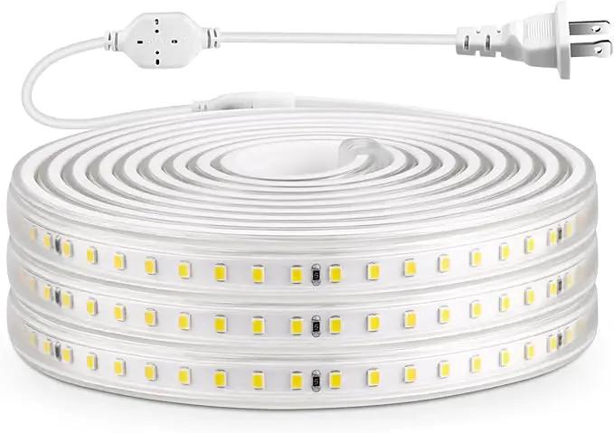 AIMENGTE LED Strip Lights Outdoor Waterproof, 600 LEDs, 6500K Cool White, 16.4ft LED Rope Lights for Bedroom, Kitchen, Garden, Patio, Indoor Christmas Decoration, AC 110V by GreenHaven Gardens
