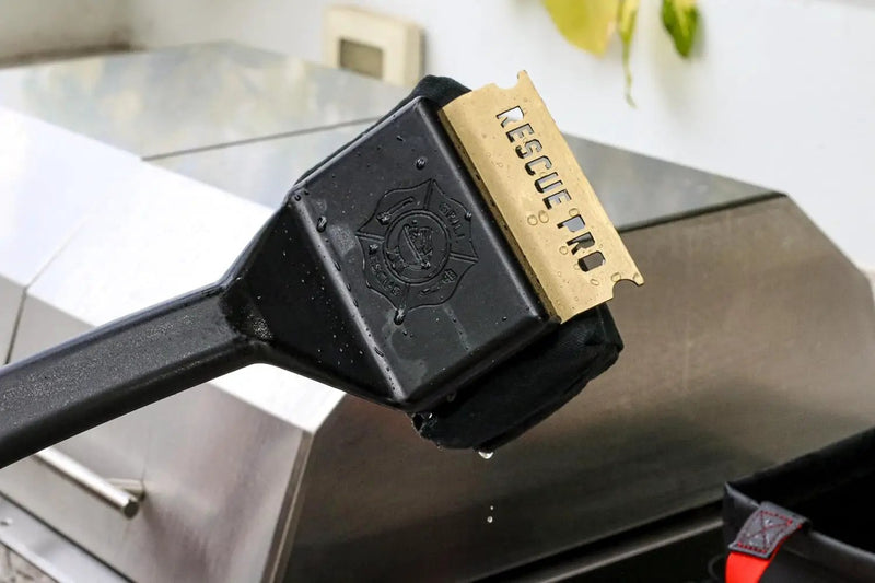 Grill Rescue BBQ Replaceable Scraper Cleaning Head, [Rescue-Upgraded], Bristle Free, Durable and Unique Scraper Tools for Cast Iron or Stainless-Steel Grates, Barbecue Cleaner (Rescue Pro Head) by GreenHaven Gardens