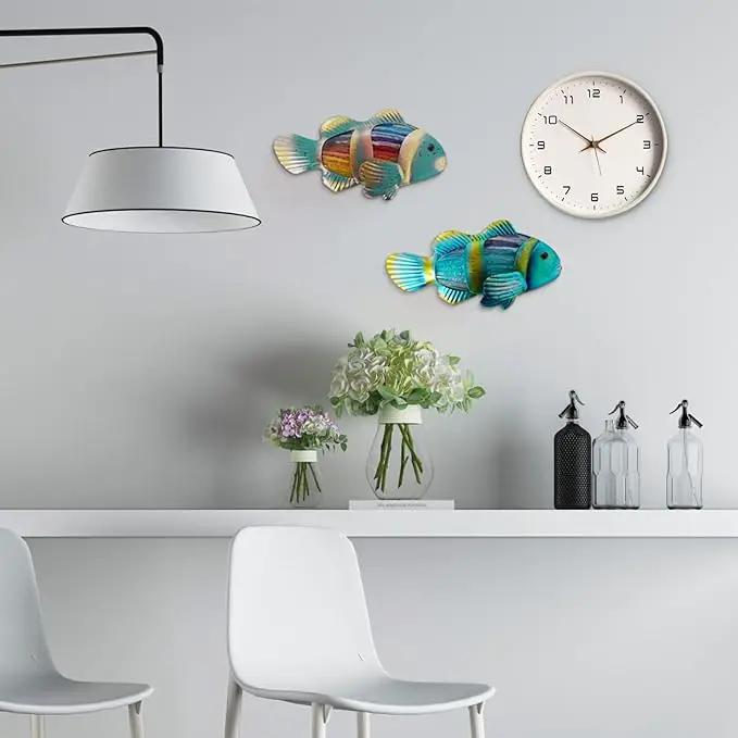 LIFFY Metal Fish Wall Decor - Outdoor Metal Wall Art - Coastal Wall Decor - Hanging Decoration for Garden, Fence, Living Room, Bedroom | Wall Art (11.8", 2 pcs) by GreenHaven Gardens