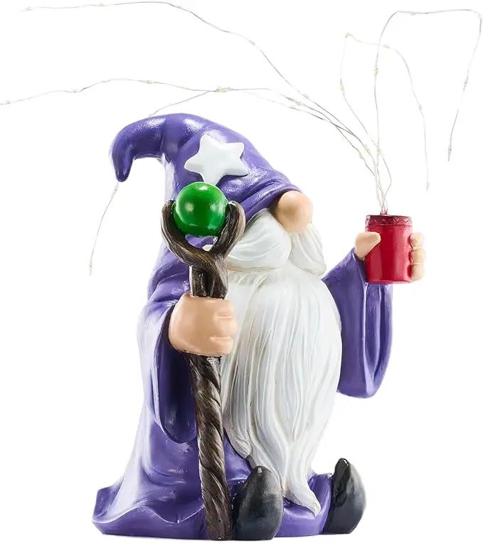 Resin Gnome Statue Outdoor Decor Waterproof Firework Solar LED Lights Gnome Garden Sculpture Decorations for Outside Lawn Patio Yard Ornament Gifts (Gnome) by GreenHaven Gardens