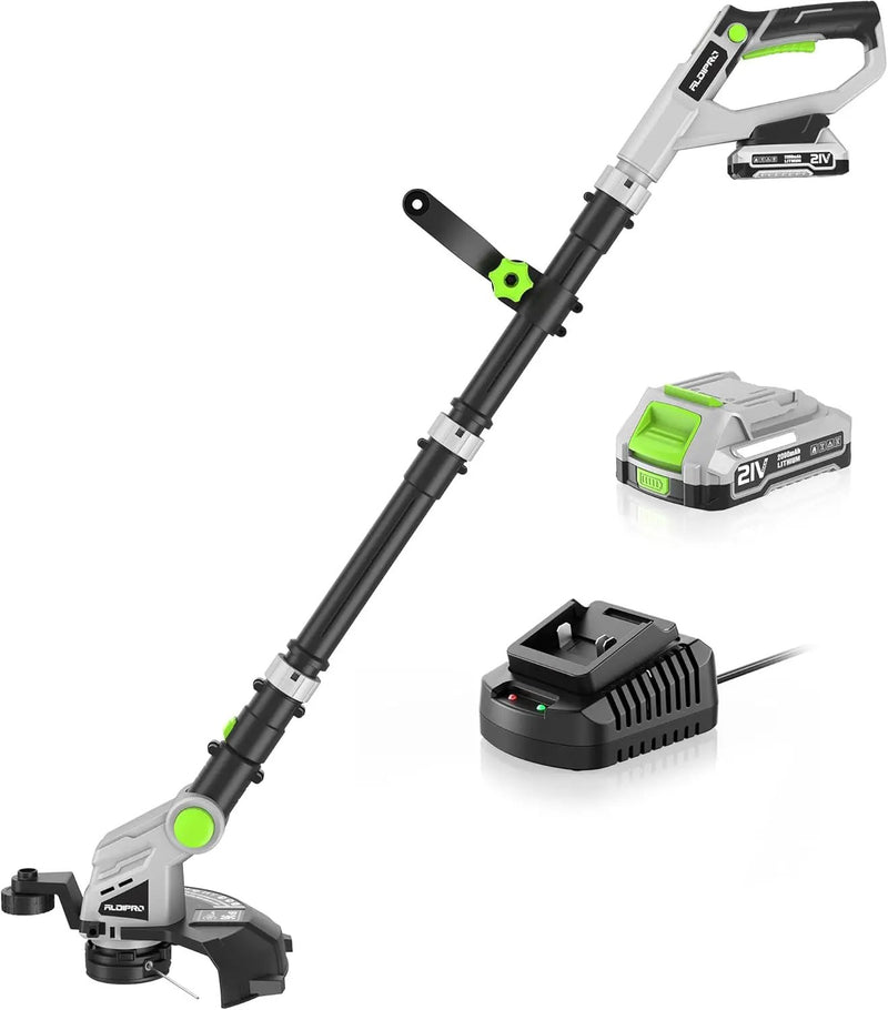 21V Cordless String Trimmer, 12" Weed Eater and Weed Wacker with Auto-Feed, Battery & Charger Included, Lightweight Adjustable Handle for Lawn Edging (AD-ST-001) by GreenHaven Gardens