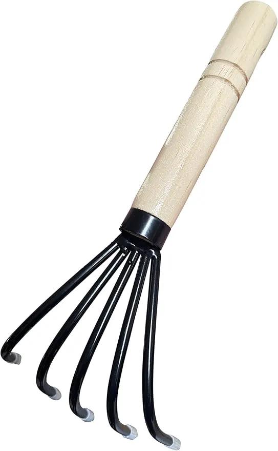 Garden Guru Hand Rake Cultivator Claw Soil Tiller - Military Grade Steel - Rust Resistant - 5 Tine Japanese Ninja Claw - Comfortable Wood Handle - Perfect Pulverized and Aerated Soil (2 Pack) by GreenHaven Gardens