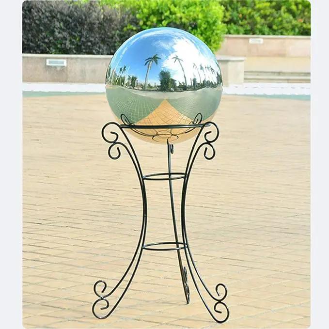 25 cm/10 inch Diameter Gazing Globe Mirror Ball,Silver Stainless Steel Polished Reflective Smooth Garden Sphere,Colorful and Shiny Addition to Any Garden or Home by GreenHaven Gardens