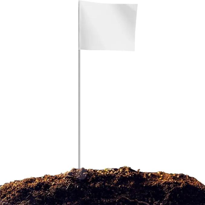 Zozen Marking Flags, White Color | 1000 Pcs/15x4x5 Inch, Yard Flags for Lawn & Irrigation & Landscape & Sprinkler & Survey & Dog Training. by GreenHaven Gardens