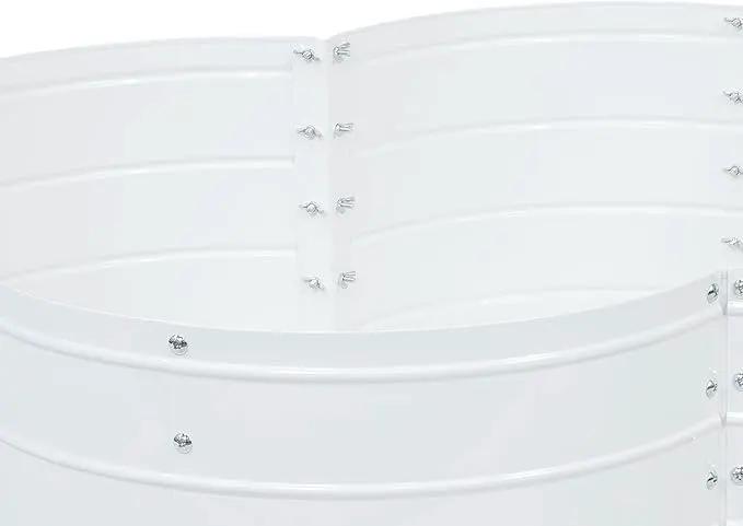 Sunnydaze Galvanized Raised Garden Bed - Metal Raised Bed for Gardening - Outdoor Planter Box for Flowers, Plants, and Vegetables - Ivory White - 12” H Clover by GreenHaven Gardens